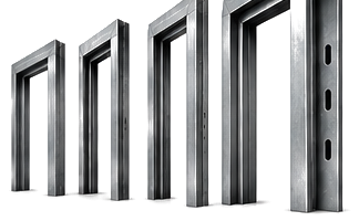 MODORS galvanized steel door frames — single and double